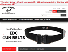 Tablet Screenshot of hankssurplus.com